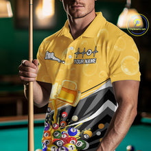 Load image into Gallery viewer, Funny Beer And Pool Balls Billiard Team Shirt For Men Custom Billiard Polo &amp; 1/4 Zip Attire NYN2477