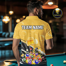 Load image into Gallery viewer, Funny Beer And Pool Balls Billiard Team Shirt For Men Custom Billiard Polo &amp; 1/4 Zip Attire NYN2477