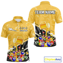 Load image into Gallery viewer, Funny Beer And Pool Balls Billiard Team Shirt For Men Custom Billiard Polo &amp; 1/4 Zip Attire NYN2477