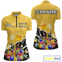 Load image into Gallery viewer, Funny Beer And Pool Balls Billiard Team Shirt For Women Custom Billiard Polo &amp; 1/4 Zip Attire NYN2477