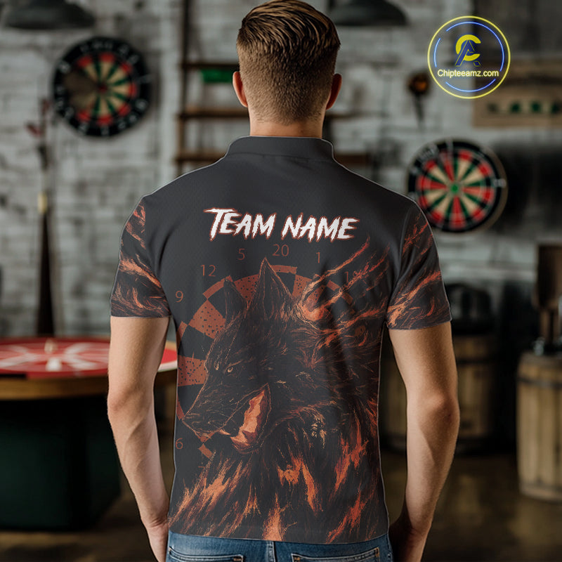 Custom Black-Orange Wolf Grunge Dart Jersey For Men Horror Grunge Dart Team Jerseys NYN1404