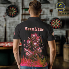 Load image into Gallery viewer, Custom Red Flames Shark And Skull 3D Men Darts Polo League Shirts Funny Dart Jerseys NYN2204
