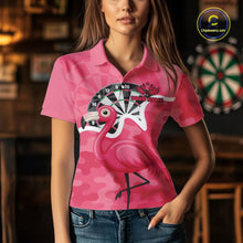 Load image into Gallery viewer, Custom Pink Flamingo Camouflage Dartboard Women Darts Polo League Shirts Funny Dart Jerseys NYN2206