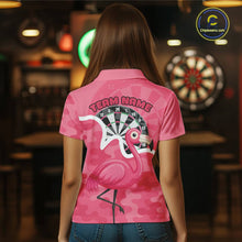 Load image into Gallery viewer, Custom Pink Flamingo Camouflage Dartboard Women Darts Polo League Shirts Funny Dart Jerseys NYN2206