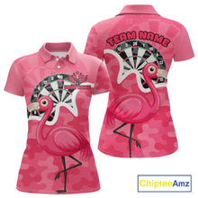 Load image into Gallery viewer, Custom Pink Flamingo Camouflage Dartboard Women Darts Polo League Shirts Funny Dart Jerseys NYN2206