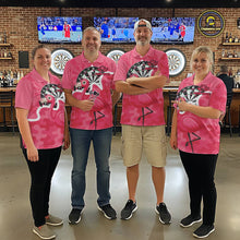 Load image into Gallery viewer, Custom Pink Flamingo Camouflage Dartboard Women Darts Polo League Shirts Funny Dart Jerseys NYN2206