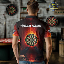 Load image into Gallery viewer, Custom Flames Dartboard Skull Dart Men Polo Jerseys Gothic Raven Dart Team Shirt NYN1706