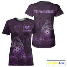 Load image into Gallery viewer, Custom Blue Tribal Pattern Flame Pickleball 3D Ball Jerseys Women Pickleball League Shirts NYN2227