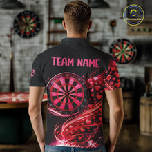 Load image into Gallery viewer, Funny Pink Hearts Tornado Dartboard Men Darts Valentine Shirt Custom Dart Polo Couple Gifts NYN2536