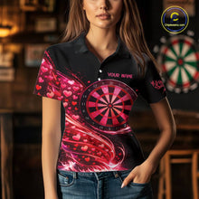 Load image into Gallery viewer, Funny Pink Hearts Tornado Dartboard Women Darts Valentine Shirt Custom Dart Polo Couple Gifts NYN2536