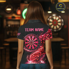 Load image into Gallery viewer, Funny Pink Hearts Tornado Dartboard Women Darts Valentine Shirt Custom Dart Polo Couple Gifts NYN2536