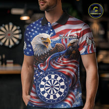 Load image into Gallery viewer, American Flag Eagle Freedom Dartboard Dart Polo Shirt Custom Patriotic Men Dart Team Jerseys NYN2541