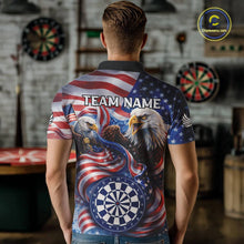 Load image into Gallery viewer, American Flag Eagle Freedom Dartboard Dart 1/4-Zip Shirt Custom Patriotic Men Dart Team Jerseys NYN2541