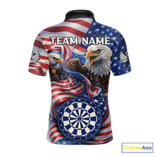 Load image into Gallery viewer, American Flag Eagle Freedom Dartboard Dart Polo Shirt Custom Patriotic Men Dart Team Jerseys NYN2541