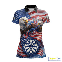 Load image into Gallery viewer, American Flag Eagle Freedom Dartboard Dart Polo Shirt Custom Patriotic Women Dart Team Jerseys NYN2541