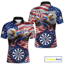 Load image into Gallery viewer, American Flag Eagle Freedom Dartboard Dart Polo Shirt Custom Patriotic Men Dart Team Jerseys NYN2541