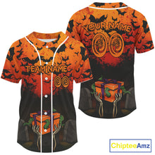 Load image into Gallery viewer, Custom Creepy Halloween Baseball Ball Shirt For Men Skull Baseball Team Jerseys NYN1513