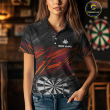 Load image into Gallery viewer, Custom Black Orange Funny Lobster Grunge Dart Women Polo Shirt Dart Team Jerseys NYN1541