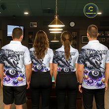 Load image into Gallery viewer, Funny Black-White Wolf Thunder Pool Ball Billiard Shirt For Men Custom Ball 8 Billiard Attire NYN2614