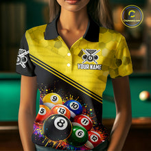 Load image into Gallery viewer, Custom Colorful Splash Ball Billiard Shirt For Women Personalized Cue Billiard Attire Gifts NYN2337