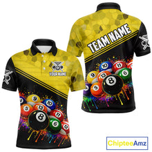 Load image into Gallery viewer, Custom Colorful Splash Ball Billiard Shirt For Men Personalized Cue Billiard Attire Gifts NYN2337