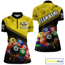 Load image into Gallery viewer, Custom Colorful Splash Ball Billiard Shirt For Women Personalized Cue Billiard Attire Gifts NYN2337