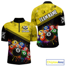 Load image into Gallery viewer, Custom Colorful Splash Ball Billiard Shirt For Men Personalized Cue Billiard Attire Gifts NYN2337
