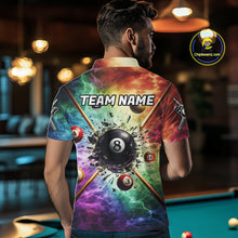 Load image into Gallery viewer, Personalized Crack Pool 8 Ball Men Billiard Team Shirt Colorful Thunder Billiard Attire NYN2368
