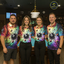 Load image into Gallery viewer, Personalized Crack Pool 8 Ball Men Billiard Team Shirt Colorful Thunder Billiard Attire NYN2368