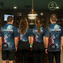Load image into Gallery viewer, US Flag Smoke 8 Ball Men Billiard Polo &amp; 1/4-Zip Shirt Custom Skull Pool Billiard Team Apparel NYN2383