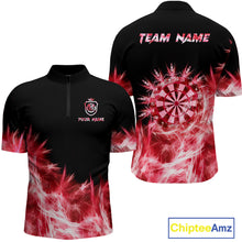 Load image into Gallery viewer, Red Icy Lights Darts Polo &amp; Quarter Zip Custom Dart Shirts For Men Darts Team Jerseys Outfit TDM5323
