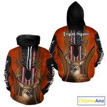 Load image into Gallery viewer, Personalized Orange US Flag Deer Hunting Shirts for Men - Custom Crew Hunting Outfit &amp; Gifls NBT56