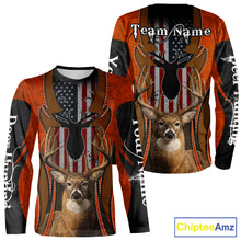 Load image into Gallery viewer, Personalized Orange US Flag Deer Hunting Shirts for Men - Custom Crew Hunting Outfit &amp; Gifls NBT56