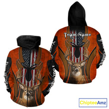 Load image into Gallery viewer, Personalized Orange US Flag Deer Hunting Shirts for Men - Custom Crew Hunting Outfit &amp; Gifls NBT56