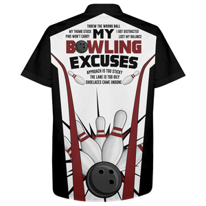 Funny Hawaiian Bowling Shirt for Men Women, Custom Name Bowlers Jersey, Bowling Excuses 3D Print NBH90