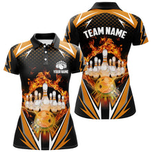 Load image into Gallery viewer, Orange Bowling Shirt Camo Bowling Shirt Customized Flame Bowling Jersey Unisex Polo Shirt for Women QZT259
