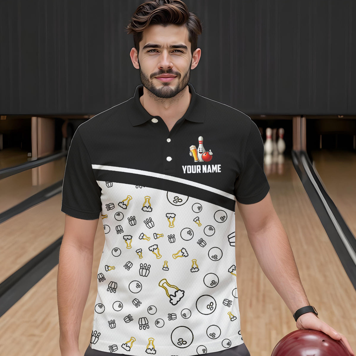 Custom Beer Bowling Shirt for Men Women Polo Bowling Team Jersey QZT612