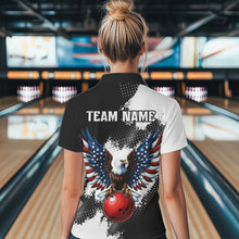 Load image into Gallery viewer, Custom Bowling Shirt Eagle Bowling Team Jersey Patriotic Women Polo Shirt for Bowlers QZT296