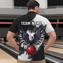 Load image into Gallery viewer, Custom Bowling Shirt Eagle Bowling Team Jersey Men Quarter Zip Shirt for Bowlers QZT296