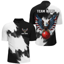 Load image into Gallery viewer, Custom Bowling Shirt Eagle Bowling Team Jersey Men Quarter Zip Shirt for Bowlers QZT296