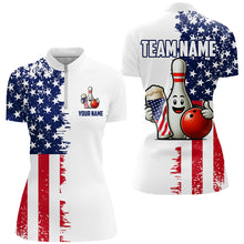Load image into Gallery viewer, Custom Beer Bowling Shirts 1/4 Zip American Bowling Jersey for Women QZT444