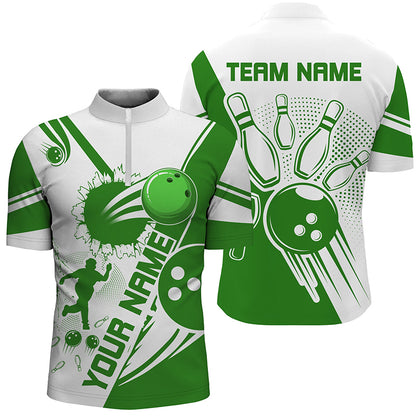 Personalized Bowling Shirt for Men Bowling Team League 1/4 Zip Shirt for Men QZT408
