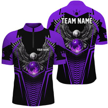 Load image into Gallery viewer, Custom Eagle Bowling Shirts 1/4 Zip Bowling Team League for Men QZT434