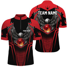 Load image into Gallery viewer, Custom Eagle Bowling Shirts 1/4 Zip Bowling Team League for Men QZT434