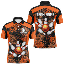 Load image into Gallery viewer, Orange Bowling Shirt for Men Spider Bowling Shirt Customized Polo Shirt Unisex QZT288