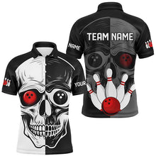Load image into Gallery viewer, Skull Bowling Shirt for Men Custom Bowling Jersey Bowling Polo Shirt Bowling Team League QZT293