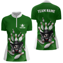 Load image into Gallery viewer, Personalized Funny Bowling Shirt Bowling Jersey for Women Quarter-Zip  Bowling Team League QZT409