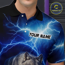 Load image into Gallery viewer, Custom Bowling Shirts for Men Thunder Bowling Jerseys Bowling Team League Polo &amp; Quarter-Zip QZT704