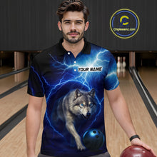 Load image into Gallery viewer, Custom Bowling Shirts for Men Thunder Bowling Jerseys Bowling Team League Polo &amp; Quarter-Zip QZT704