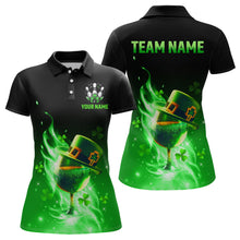 Load image into Gallery viewer, Custom Bowling Shirt Unisex Green Shamrock Lucky Clover Polo Bowling Jersey QZT624